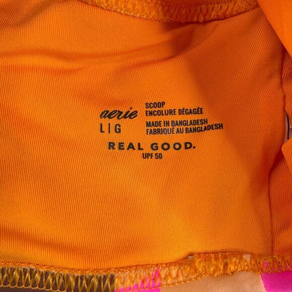 Aerie Floral Hi Cut Cheeky Bottom Scoop Top Swim Set Large NEW - Picture 5 of 10